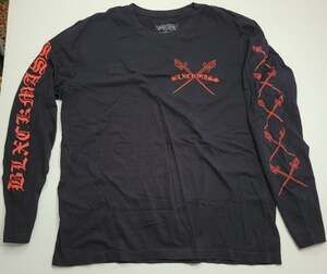 BlxckMass Long Sleeve Black T-Shirt Heart Swords Full Sleeve Graphics Size XL